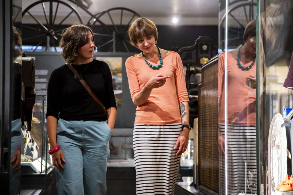 Two women in the museum