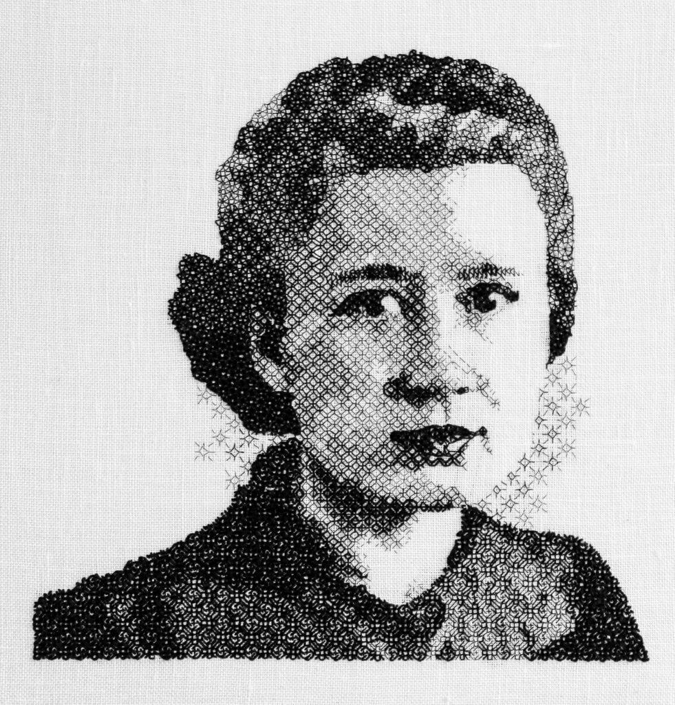 Blackwork Portrait of Joyce Nelson